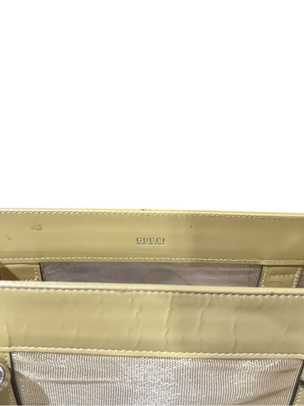 Tom Ford Gucci Mesh Tote Handbag Retro Yellow Vintage GUC Matching Pouch - Picture 5 of 15
